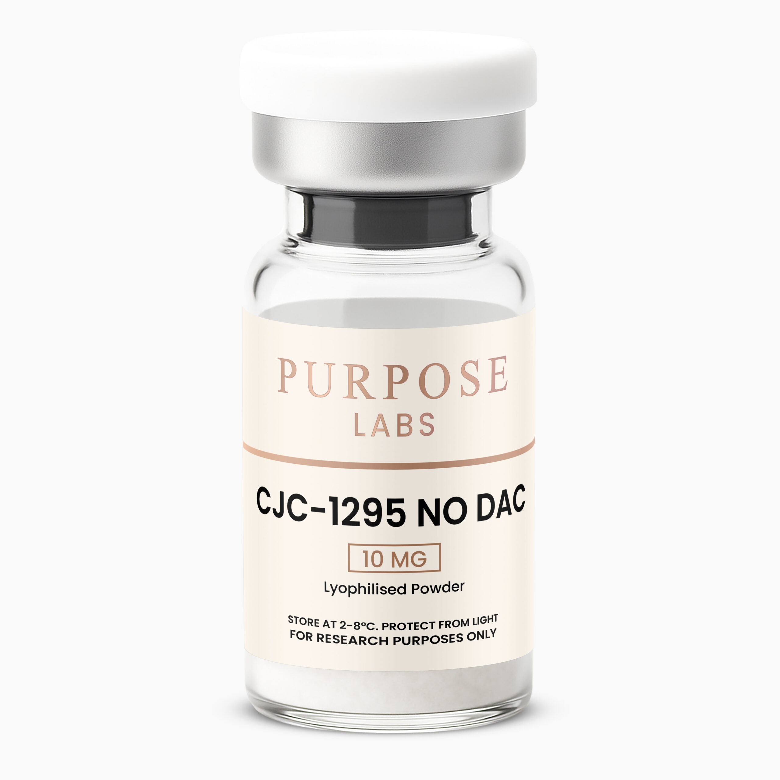 CJC-1295 (No DAC) 10mg GHRH analogue research peptide vial – Purpose Labs Australia
