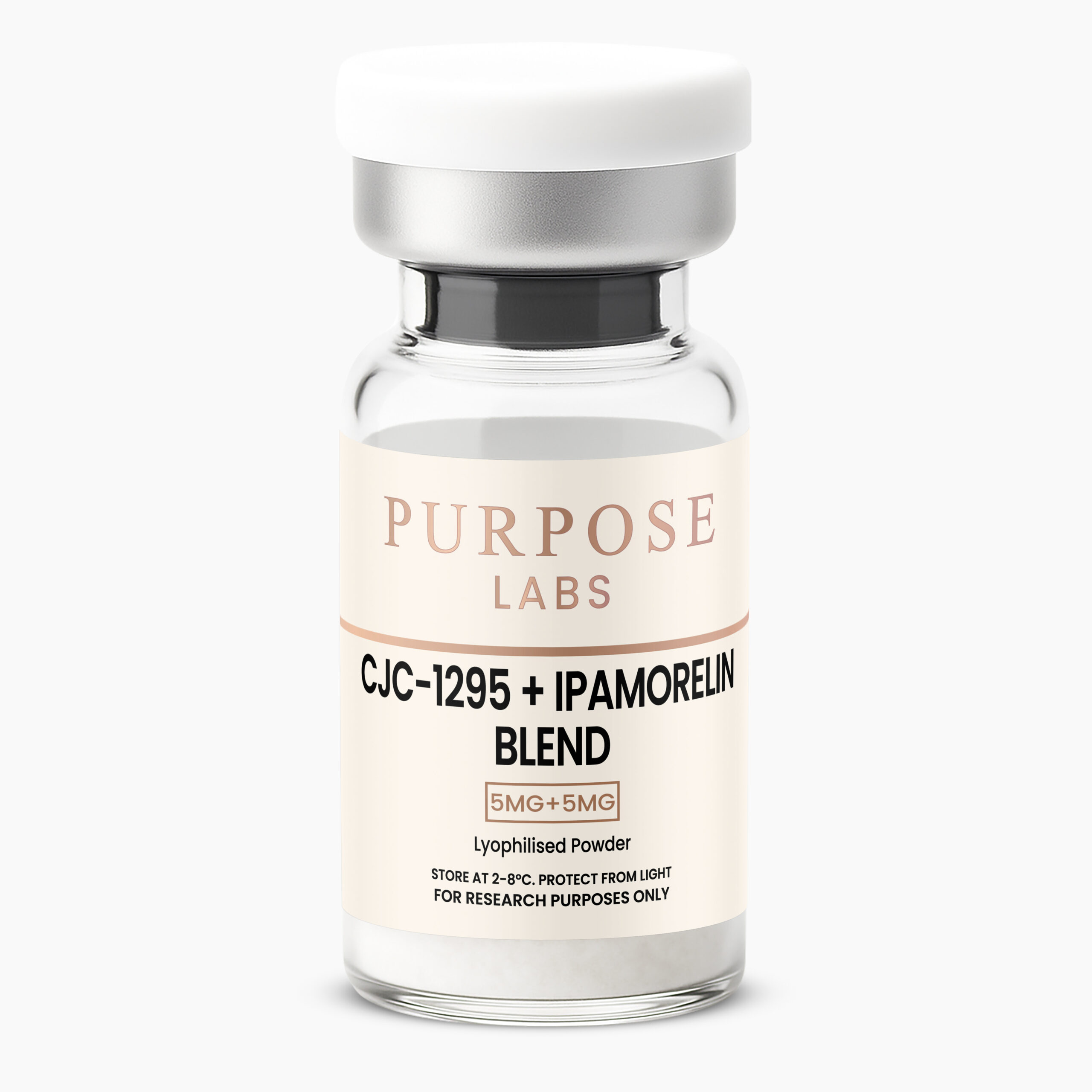 CJC-1295 NO DAC + Ipamorelin Blend (5mg + 5mg) growth-hormone signalling research blend vial – Purpose Labs Australia