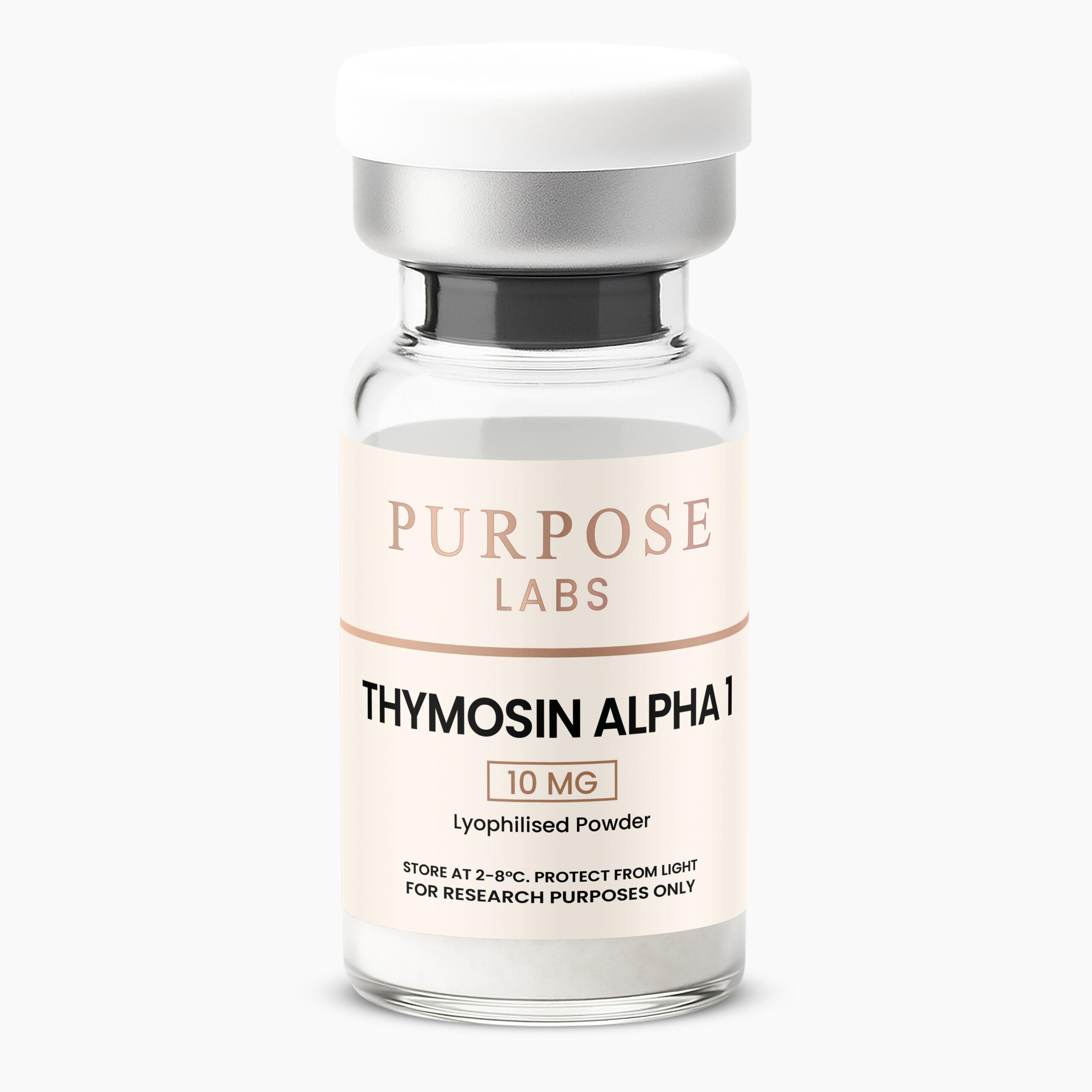Thymosin Alpha-1 10mg immune-signalling research peptide vial – Purpose Labs Australia
